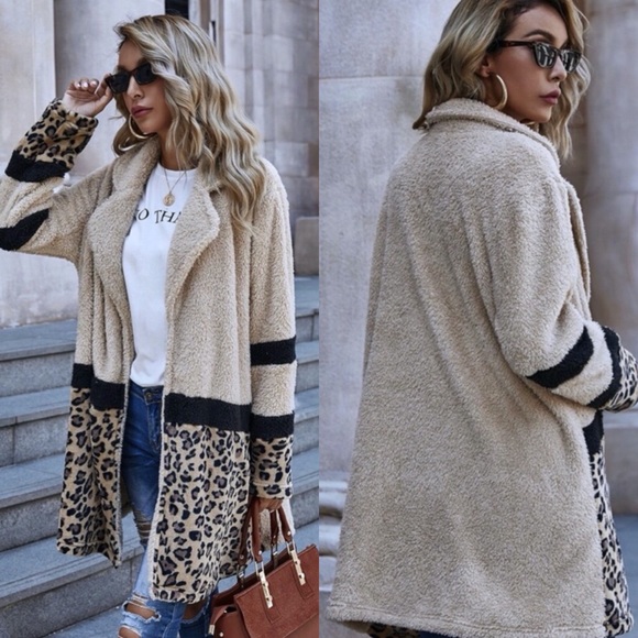 Vegan Fur Open Front Long Cardigan - Picture 2 of 3